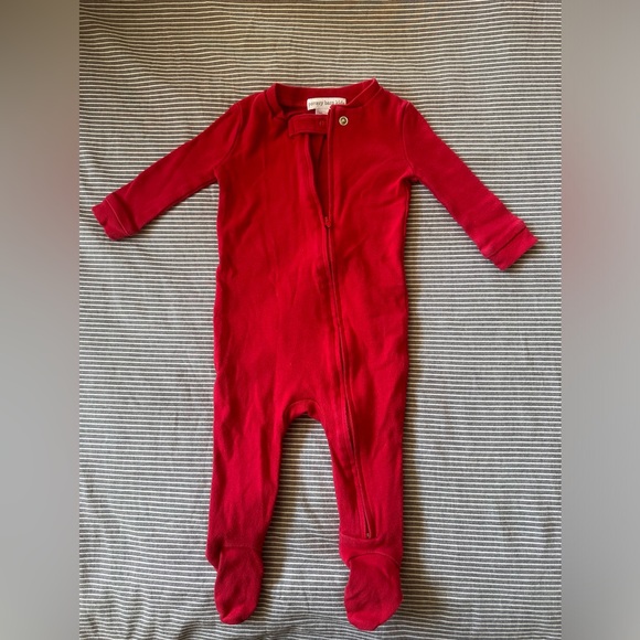 Pottery Barn My First Christmas Organic Cotton zip up Pajama - Picture 3 of 4